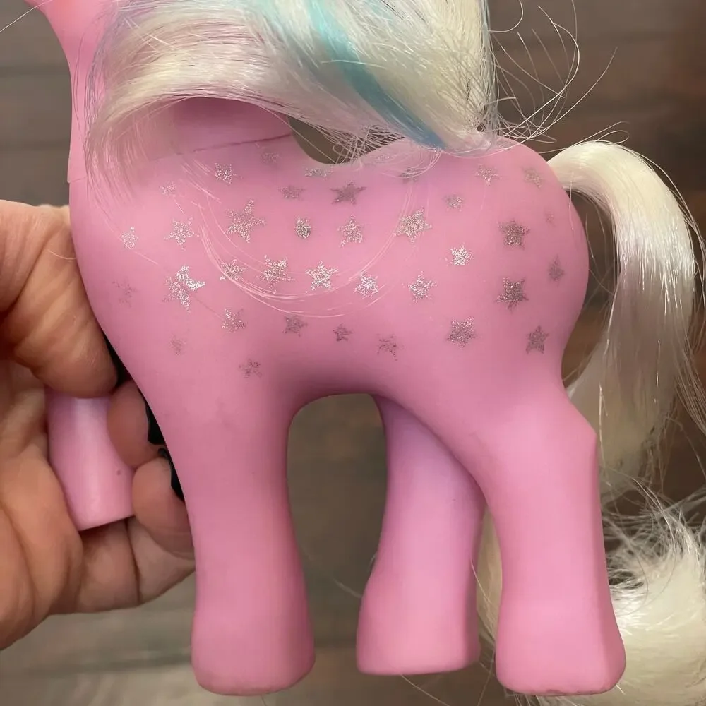 My Little Pony Milky Way w/ Brush G1 MLP Pink Unicorn w/ Stars Vintage 1987 Toy